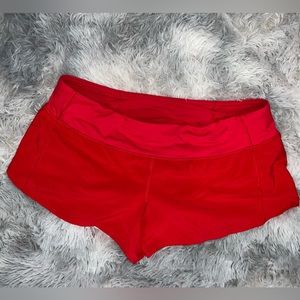 Lululemon Red Speed Shorts 2.5” Size 8
